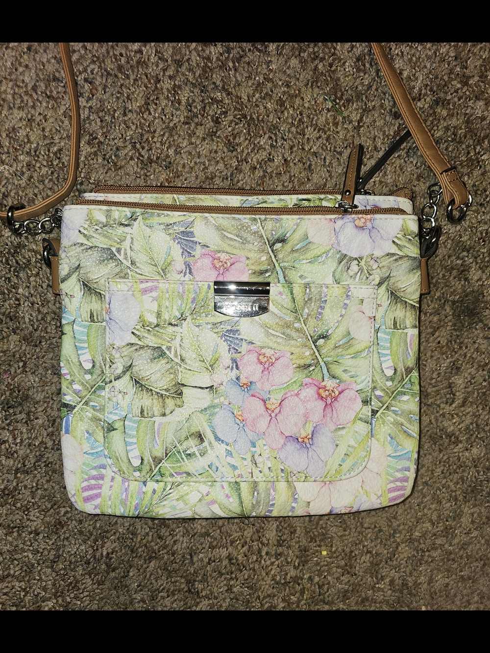 Rosetti Floral Crossbody with Tan Strap - Picture 5 of 7